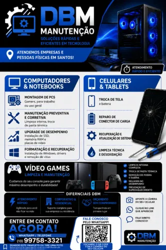 CONSERTO MANUTENÇÃO DE COMPUTADOR CELULAR E VIDEO GAME
