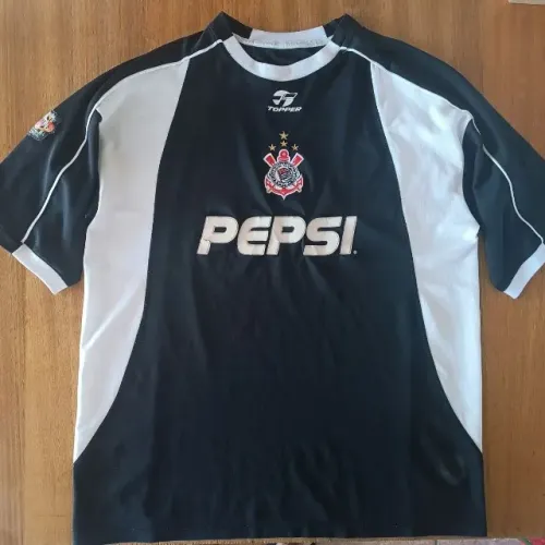 Camisa Original 2001 2002 Corinthians Preta Topper Pepsi Tamanho G