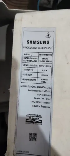 Evaporadora samsung 12000btus modelo AR12