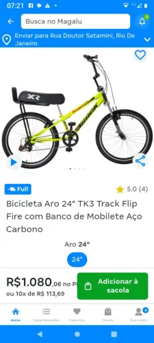 Bicicleta feminina aro 24, linda