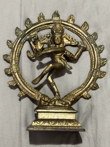 Estátua Shiva Nataraja em Bronze/Latão - Importada da Índia