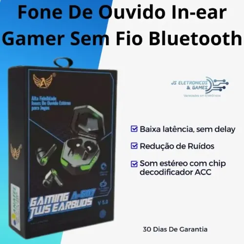 Fone De Ouvido In-ear Gamer Sem Fio Bluetooth - loja física - entrega rápida