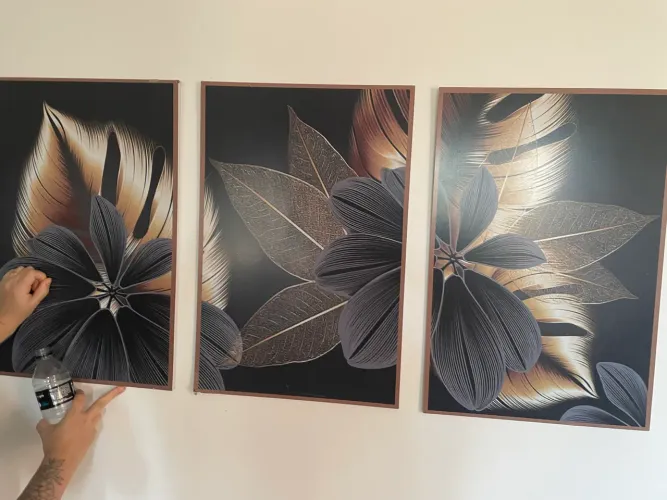 Composição quadros decorativos folhas