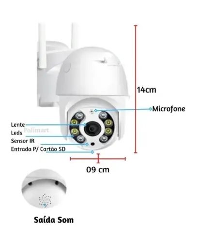 Camera Segurança Wifi Yoosee Mini Dome Full Hd Vianova Branco