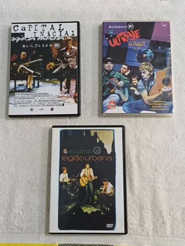 03 DVDs originais Acústico MTV - Legião Urbana, Capital Inicial e Ultraje a Rigor