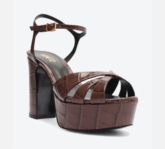 Salto marrom croco Schutz 39