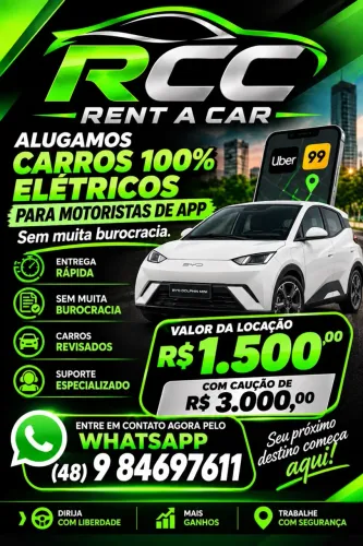 ALUGUEL DE CARRO PARA APP 100% ELÉTRICO