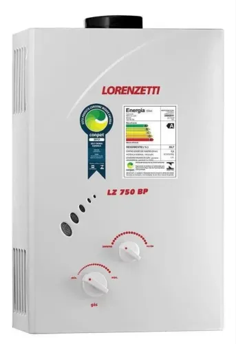 Aquecedor De Água A Gás Lorenzetti LZ750BP Glp Vazão 7,0L Cor Branco 