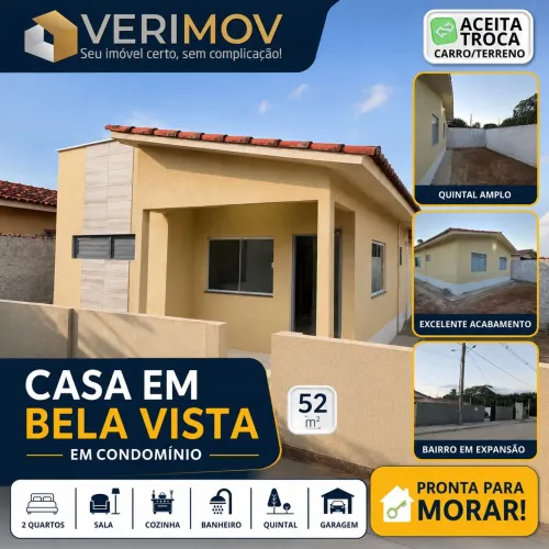 Casa 2 Quartos em Condomínio | Pronta para Morar | Bela Vista - Macaíba/RN