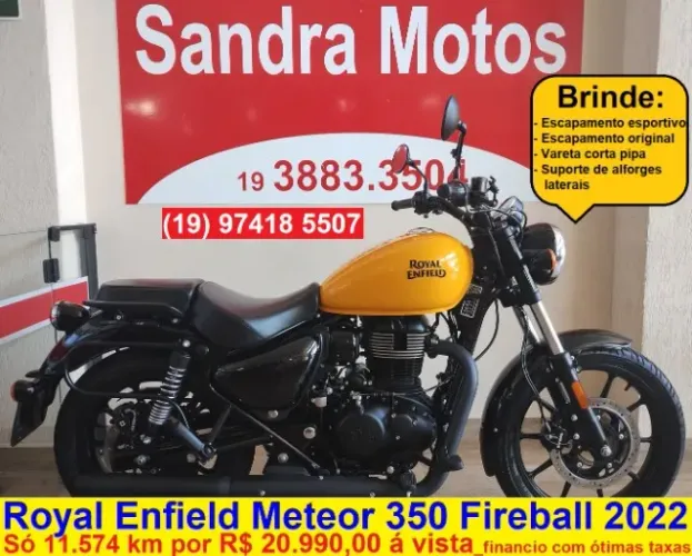 Royal Enfield Meteor Fireball 350 freios ABS 2022,  acessórios de brinde por R$ 20.990,00 