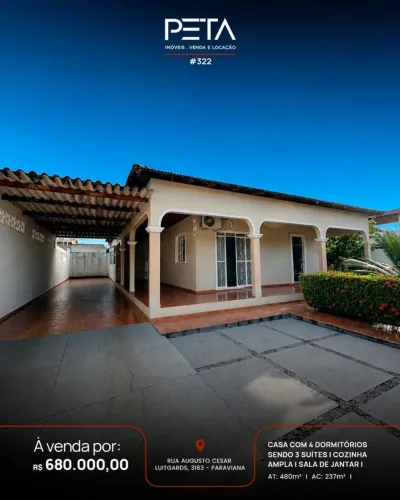 Casa com 4 quartos à Venda, Paraviana - Boa Vista/RR