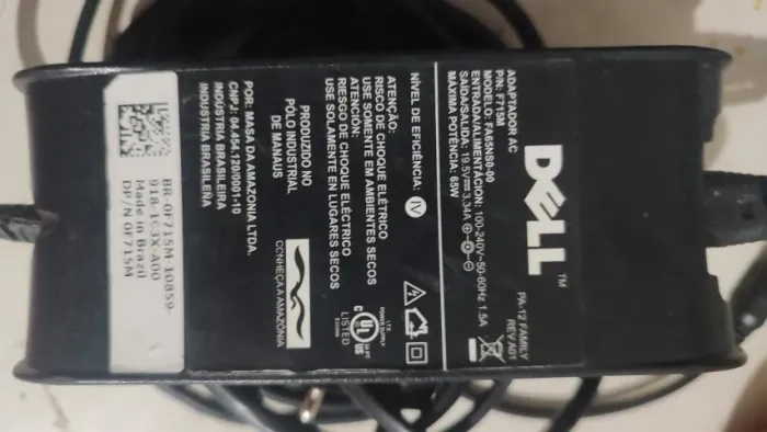 Fonte de notebook Dell 19.5v 3.34A