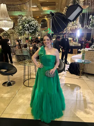 Vestido de Festa Baile Verde Esmeralda Tamanho 40