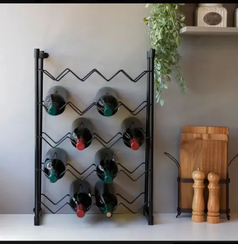 Adega Estante Home P/ 20 Garrafas De Vinho - Rack Preto