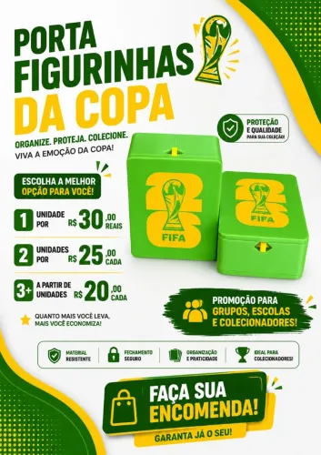 Porta figurinhas da copa 