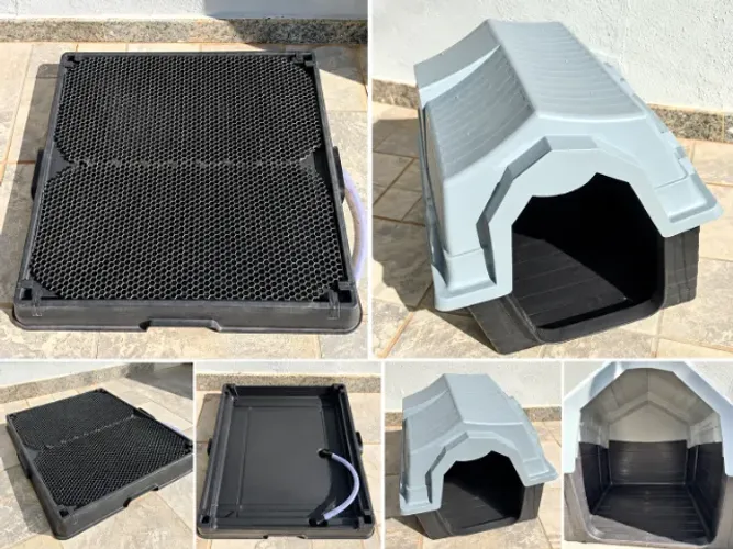 Kit para Cachorro - Casinha Tam. 5 + Banheiro Weasy 70x70 com mangueira