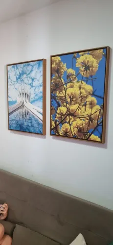  Quadro impresso em tela Canvas 100%algodao com moldura flutuante em madeira