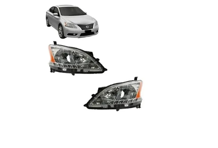 Par Farol Foco Duplo Cromado Sem LED Sentra 2014 a 2016 