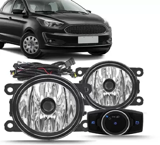 Kit Farol de Milha Ford Ka 2019 e 2020 Botão Modelo Original Suns - FGS0432FD