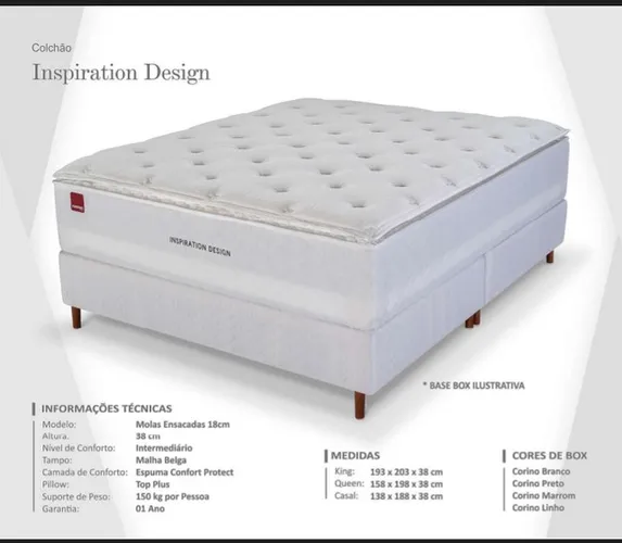 Quarto cama box Queen colchão e base 