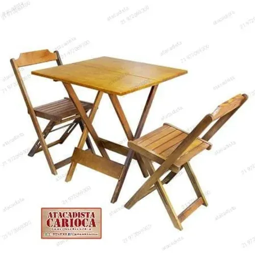 Jogo de Mesa 70x70 Com 2 Cadeiras Mel