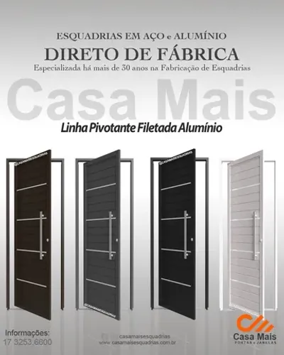 Porta Pivotante Aluminio Direto da fabrica