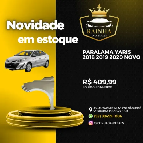 Paralama Yaris 2018 2019 2020 Novo