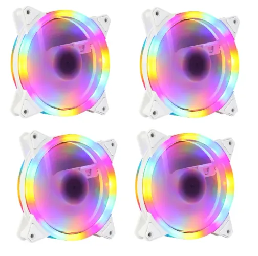 Kit 4 Cooler Fan Hyrax Aura Hcl100 120mm rainbow