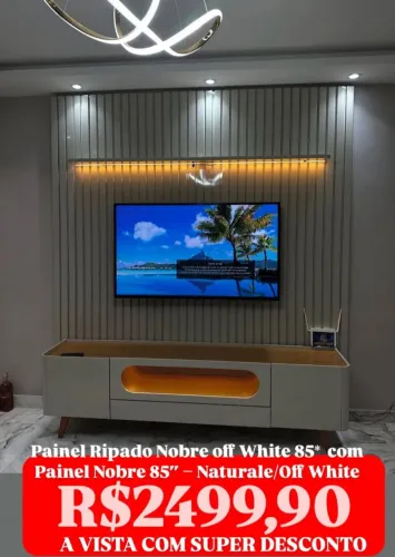 Painel Ripado Nobre + Painel Nobre 85"