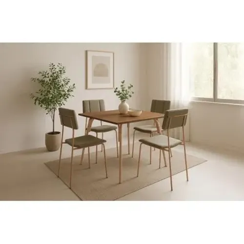 Mesa Amadeirado 90x90 C/ 4 Cad Lou - Freijo/rose