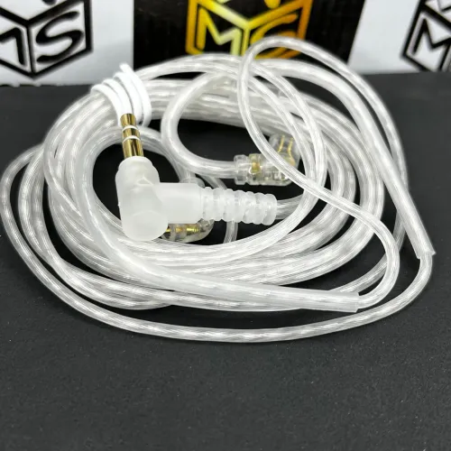 Cabo KZ de Áudio Sem Mic Transparente para Fones de Ouvido