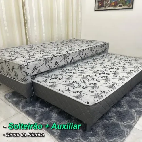 Camas Box Solteirão D33 Com Auxiliar (Cama Solteirão + 1 Cama Extra), Pagamento na Entrega