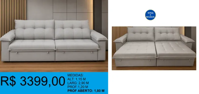 MEGA NOVIDADE sofá lindo linhão cinza - a pronta entrega 