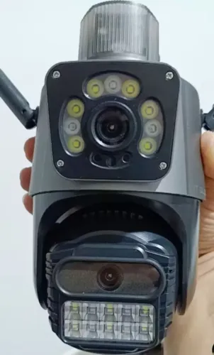 Câmera Segurança Ip App Icsee Lente Dupla Cor Preto