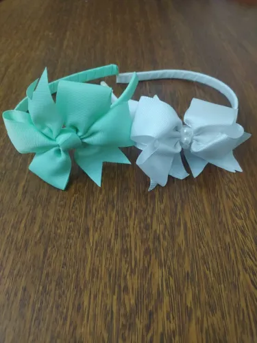 Conjunto De Tiaras Branca E Verde