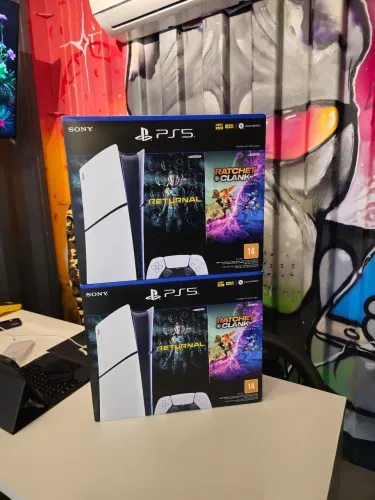 Playstation 5 Slim 1tera, com 2 jogos, virtual, novo lacrado
