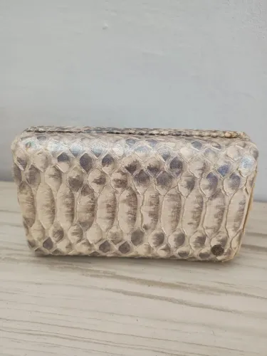 Bolsa carteira couro de cobra píton 