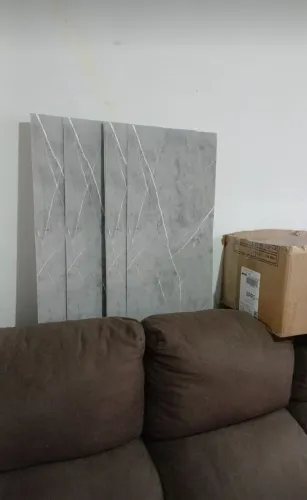 Placa de parede Adesiva - CINZA - Imita Marmore - 60cm x 30cm