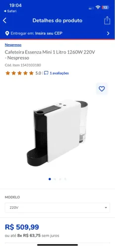 Máquina café nespresso