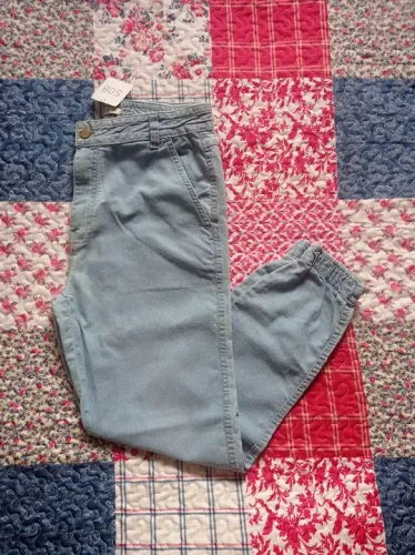Calça Jeans Mom Azul Jogger - Tamanho 42