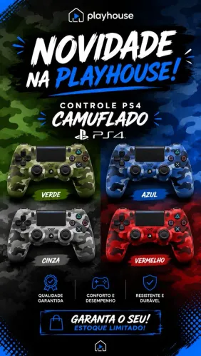 Controle PS4 TV PC Camuflado diversos