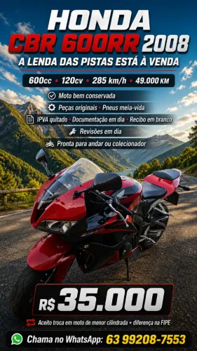 CBR 600RR 2008, muito conservada