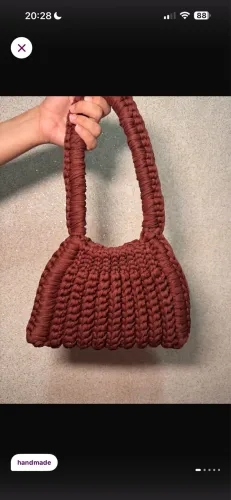 Bolsa croche marrom