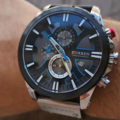 Relógio Masculino Curren Original Casual Luxo Prata