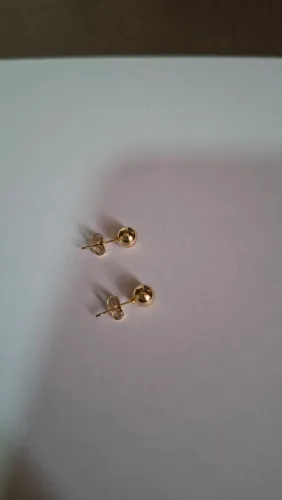 Brinco Bola Polida 6mm - Semijoia Adulto com Tarraxa Vazada