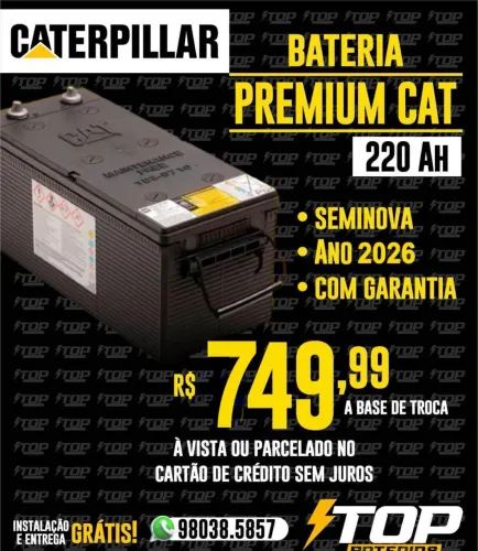 Bateria 220 ah automotiva com garantia e parcelado sem juros no cartão 