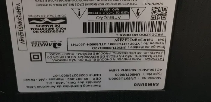TV Samsung com defeito