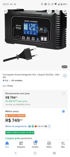 Carregador de bateria inteligente