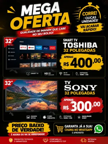 Vende- se Smart TV 32 polegada e TV 32 polegadas OPORTUNIDADE UNICA 