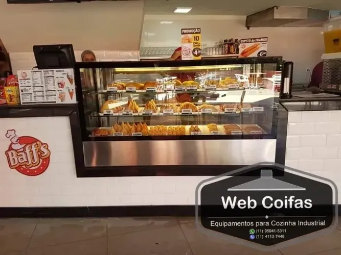 Estufa para salgado em aço inox, para sua padaria, Vidro reto parafusado. Sob medida.